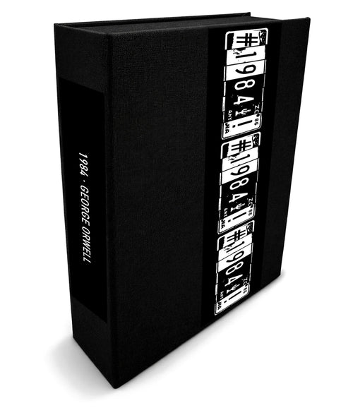 1984 by George Orwell - Clamshell Book Edition - angled front-and-spine hero view