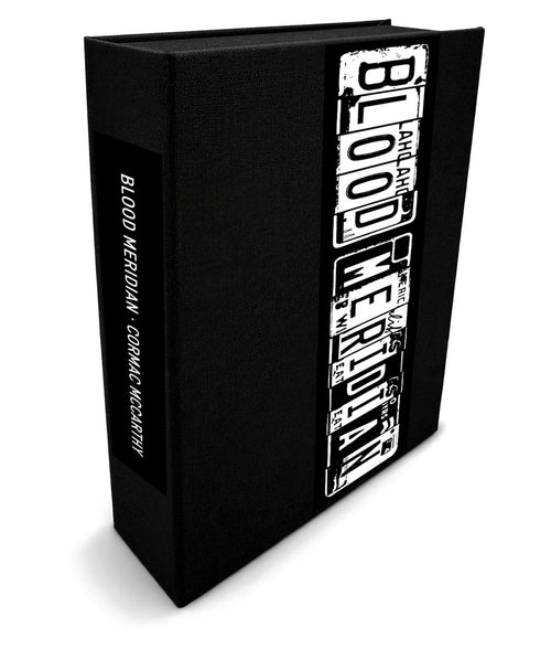 Blood Meridian by Cormac McCarthy - Clamshell Book Edition - angled front-and-spine hero view