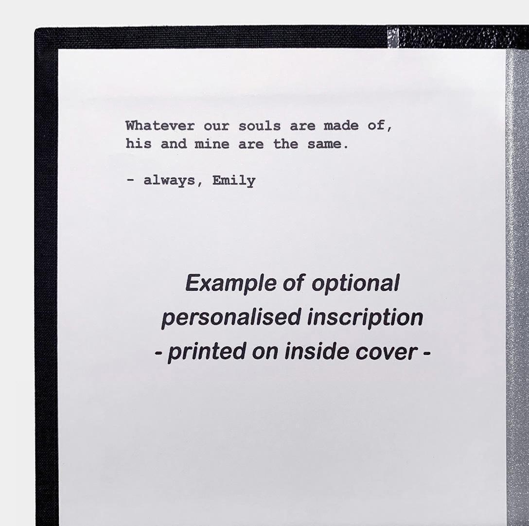 Harry Potter and the Philosopher's Stone by J K Rowling - All-Black Leather-Bound Book - personalized inscription example