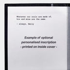 Glamorama by Bret Easton Ellis - All-Black Leather-Bound Book - personalized inscription example