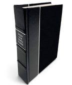 The Boy in the Striped Pajamas by John Boyne - All-Black Leather-Bound Book - angled front-and-spine hero view
