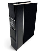 The Midnight Library by Matt Haig - All-Black Leather-Bound Book - angled front-and-spine hero view