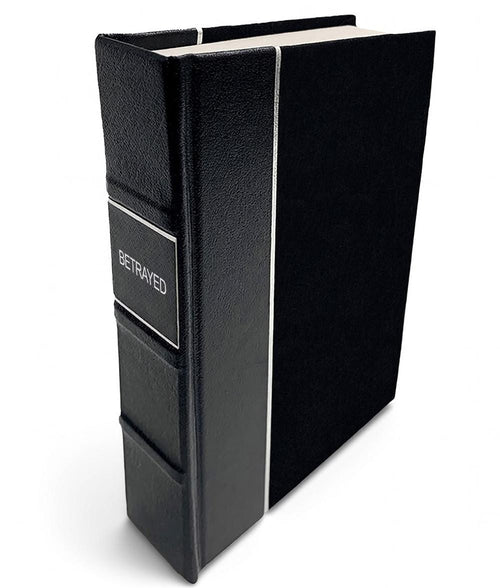 Betrayed by P C & Kristin Cast - All-Black Leather-Bound Book - angled front-and-spine hero view