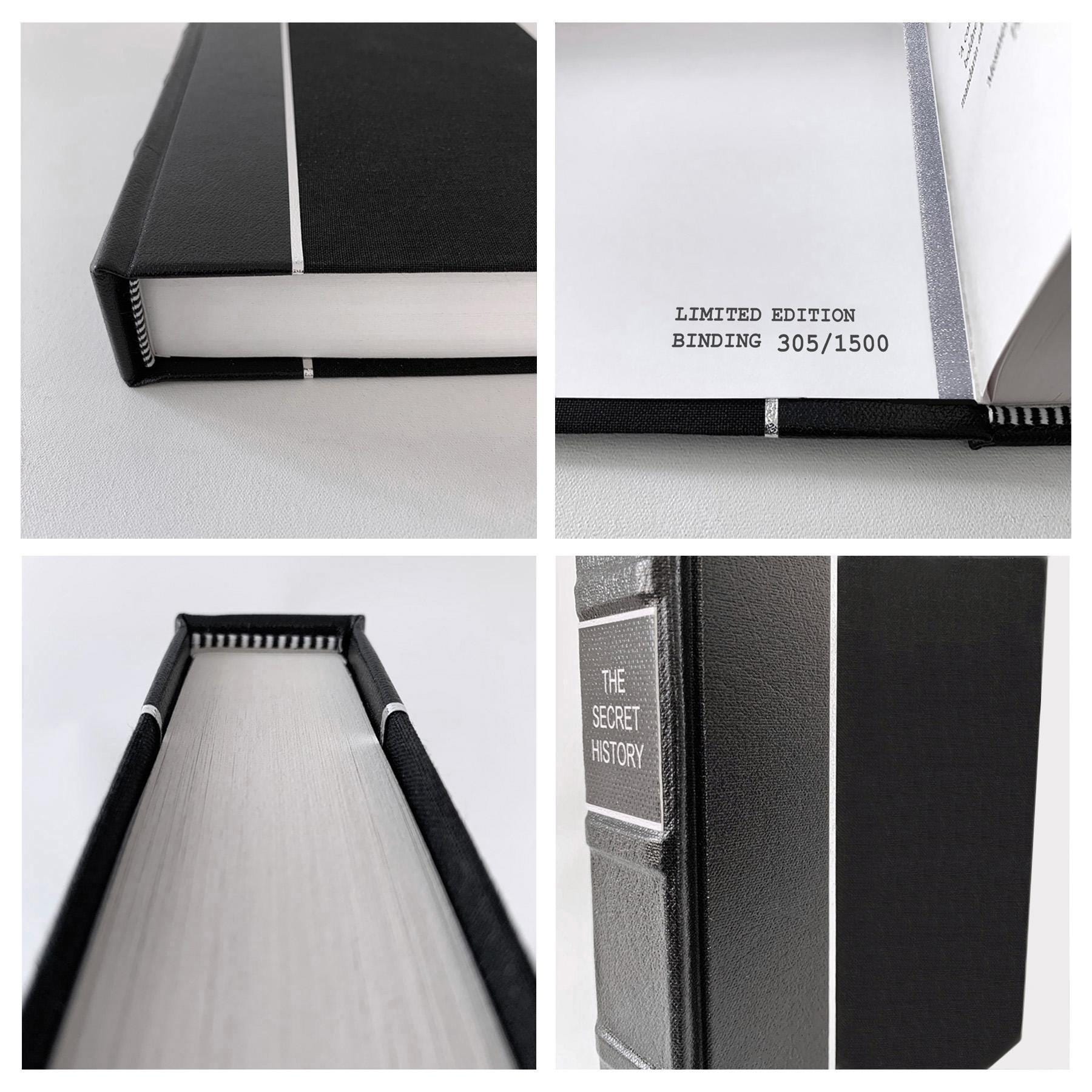 James and the Giant Peach by Roald Dahl - All-Black Leather-Bound Book - detail composite