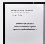 Sword and Citadel by Gene Wolfe - All-Black Leather-Bound Book - personalized inscription example