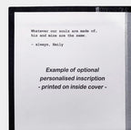 You by Caroline Kepnes - All-Black Leather-Bound Book - personalized inscription example