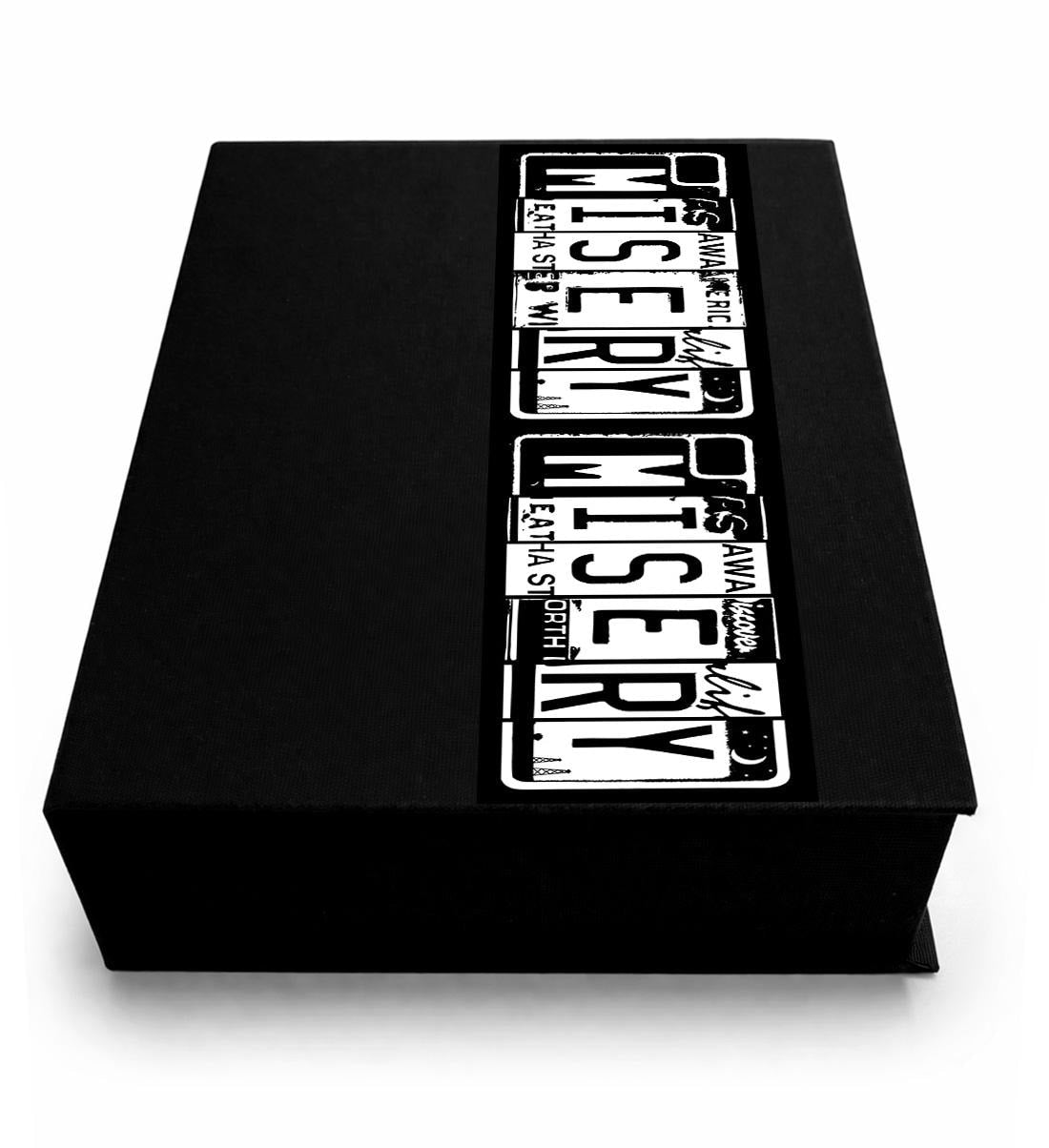 Misery by Stephen King - Clamshell Book Edition - artwork and detail view